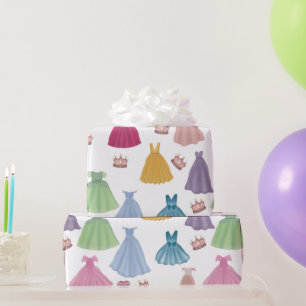 Princess Dress Mairytale Little Girl Pattern Geschenkpapier