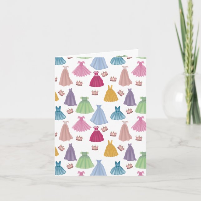 Princess Dress Mairytale Little Girl Pattern Karte (Vorderseite)