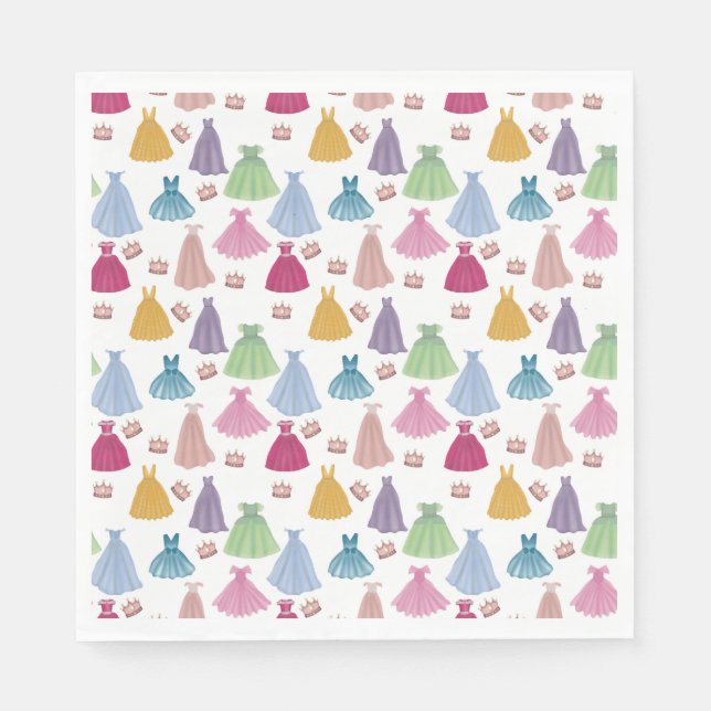 Princess Dress Mairytale Little Girl Pattern Serviette (Vorderseite)