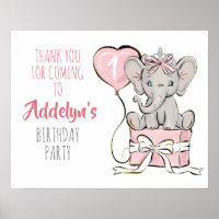 Princess Elephant Balloon Geburtstagsparty Danke