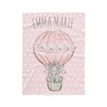 Princess Elephant Pink Hot Air Ballon Baby Girl