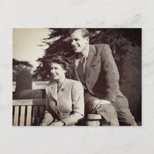 Princess Elizabeth II Prince Philip Postkarte