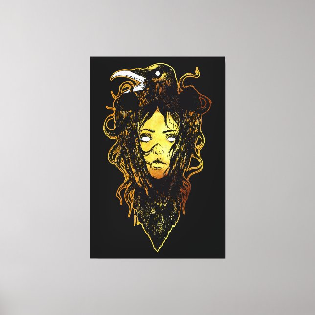 Princess Embraced by a Crow Leinwanddruck (Vorderseite)