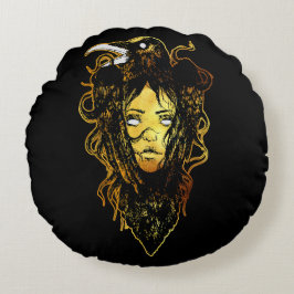 Princess Embraced by a Crow Rundes Kissen