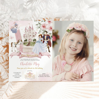 Princess Fairytale Book Once upon the Time Birthda Einladung