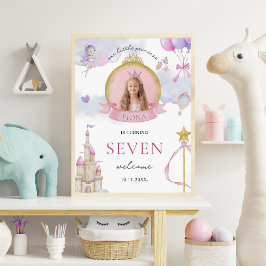 Princess Fairytale Girl's Foto Geburtstag Willkomm Poster