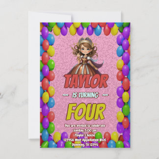 Princess Fairytale Royal Hübsch Birthday Einladung
