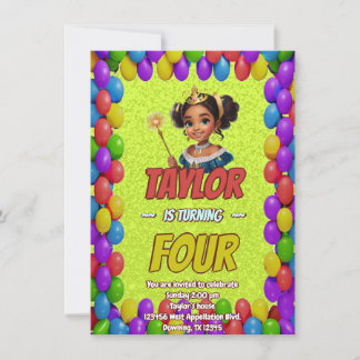 Princess Fairytale Royal Hübsch Birthday Einladung