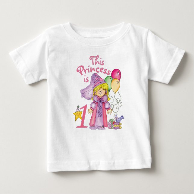 Princess First Birthday Baby T-shirt (Vorderseite)