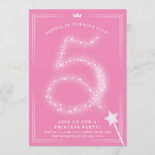Princess Five Year Old Birthday Girl Einladung