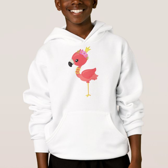 Princess Flamingo, Crown, Niedlich Flamingo, Blume Hoodie (Vorderseite)