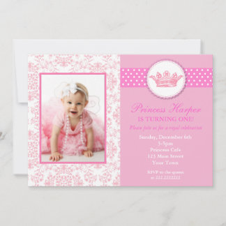 Princess Foto Geburtstag Einladungen