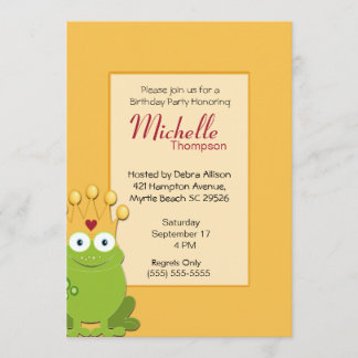 Princess Frog Birthday Einladungen
