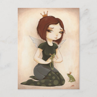 PRINCESS FROG fairy tale kiss Postkarte
