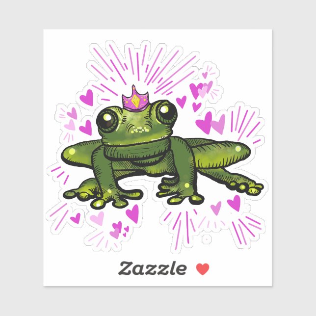 Princess Frosch Sticker (Blatt)