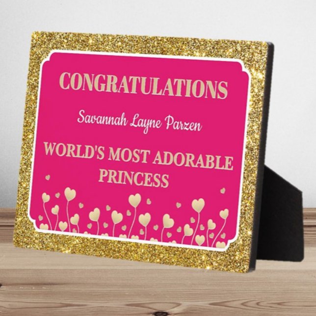Princess! Fun Personalized girl tabletop plaque Fotoplatte (Von Creator hochgeladen)