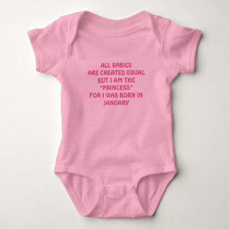 **PRINCESS** FÜR I WURDE IM JANUAR** GEBOREN BABY STRAMPLER