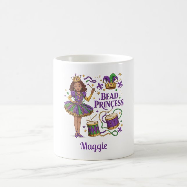 Princess für personalisierte Textbeads - Mardi Gra Kaffeetasse (Mittel)