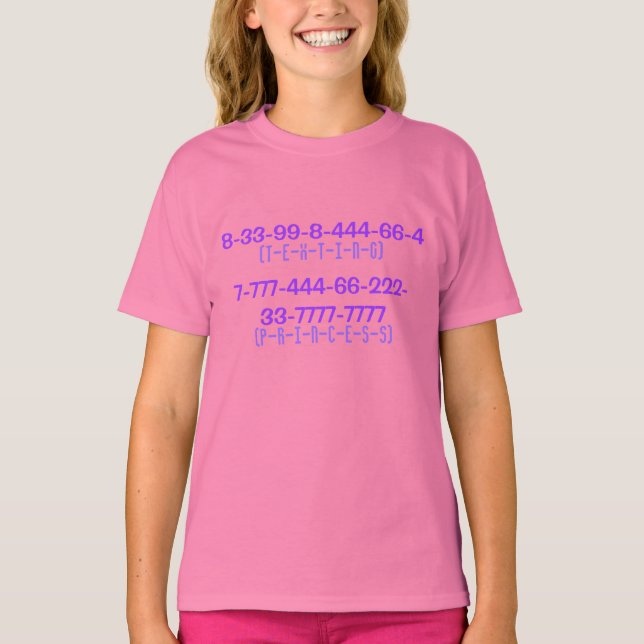 Princess gesimst (Zahlen) T-Shirt (Vorderseite)