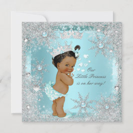 Princess Girl Baby Shower Aquamarin Blue Hearts Et Einladung