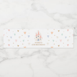 Princess Girl Birthday Party Wasserflaschenetikett