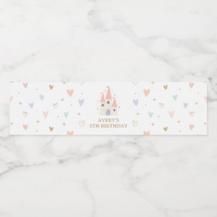 Princess Girl Birthday Party Wasserflaschenetikett