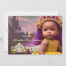 Princess Girls Birthday Party lila ethnische Einladung