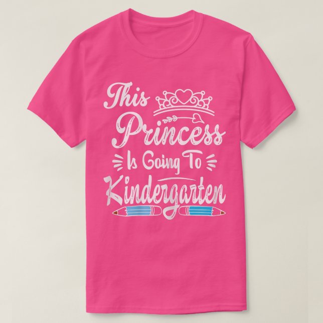 Princess Going To Kindergarten Tee For Girls Back  (Design vorne)