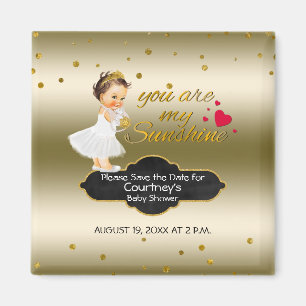Princess Gold Baby Dusche Save the Date   Sonnensc Magnet