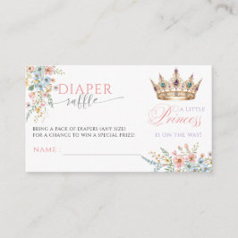 Princess Gold Crown Baby Shower Diaper Raffle Begleitkarte