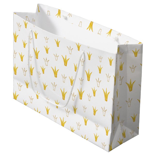 Princess Gold Crown Große Geschenktüte (Vorderseite Schrägansicht)