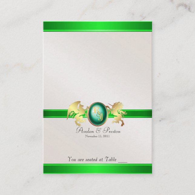 Princess Green Jewel Table Platzkarte (Vorderseite)