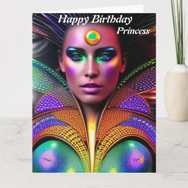 Princess Happy Birthday Card Karte (Vorderseite)