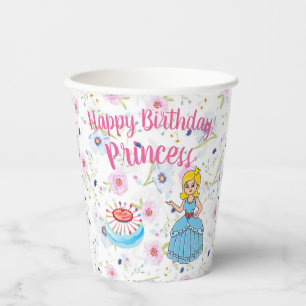 Princess Happy Birthday Paper Cup Pappbecher