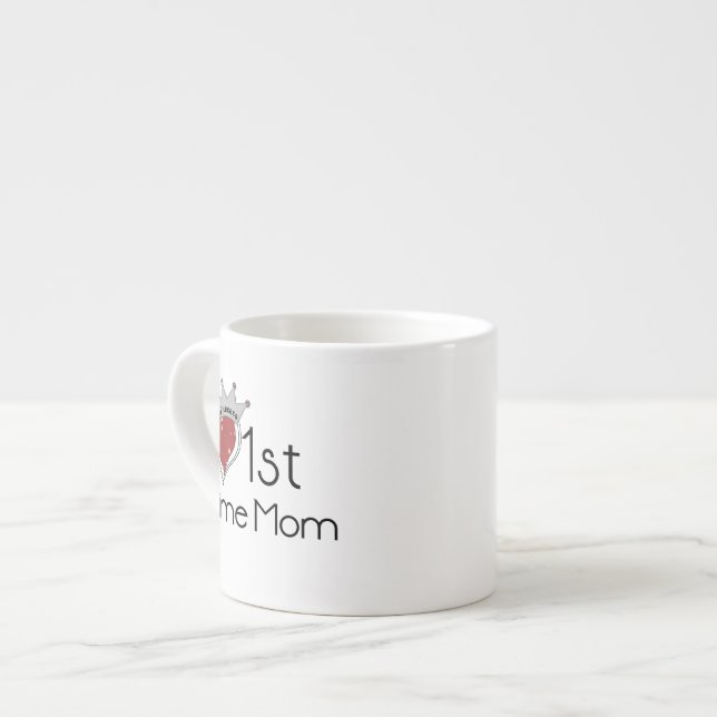 Princess Heart 1st Time Mama Geschenke Espressotasse (Vorderseite Links)