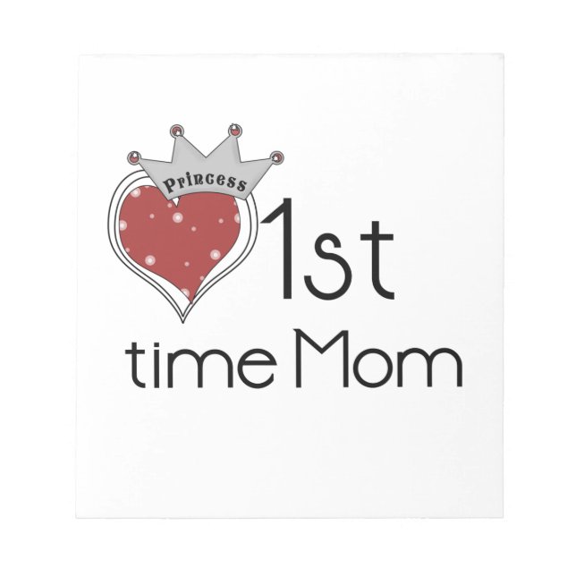 Princess Heart 1st Time Mama Geschenke Notizblock (Vorderseite)