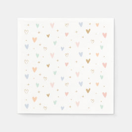 Princess Hearts Girl Birthday Party Serviette