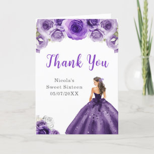 Princess in Dark Lila Dress Sweet 16 Danke