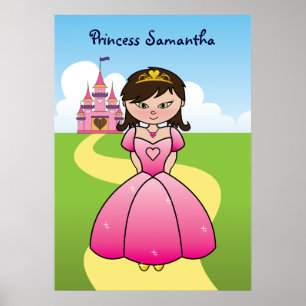 Princess in Pink Kids Room Decor Poster