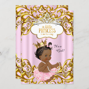 Princess ist auf dem Weg Baby Duwer Pink Ethnic Einladung