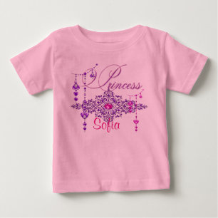 Princess Jewels Custom Pink Baby Tutu Bodysuit T-shirt