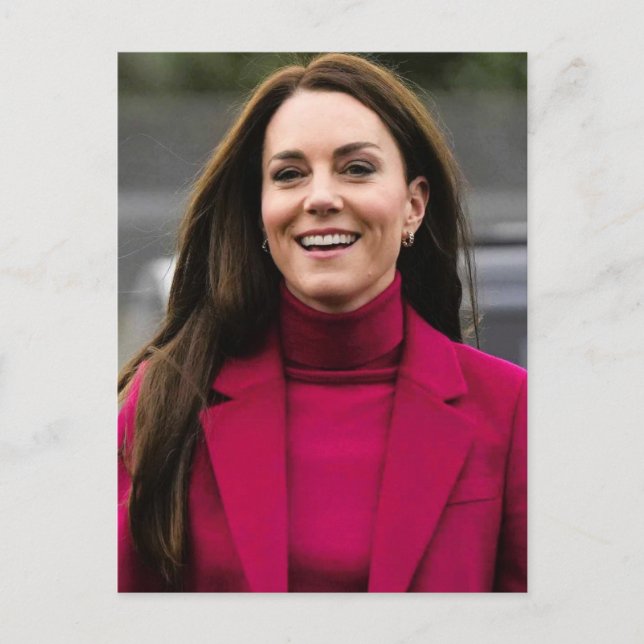 Princess Kate rosa stilisiert Postkarte (Vorderseite)