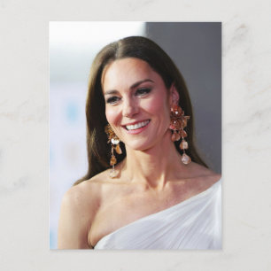 Princess Kate white stilisiert Postkarte