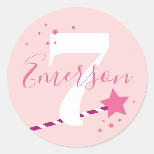 Princess Kindergeburtstag Party Runder Aufkleber (Vorderseite)