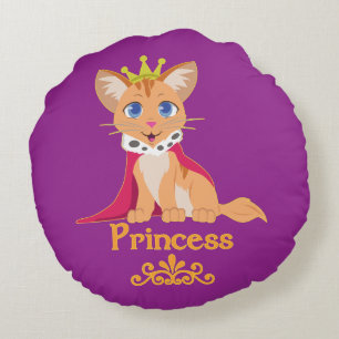 Princess Kitten Rundes Kissen