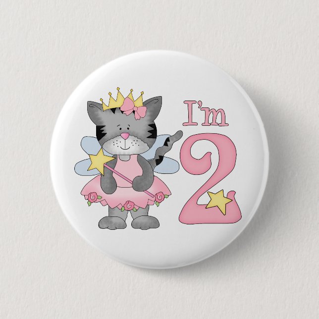Princess Kitty 2. Geburtstag Button (Vorderseite)