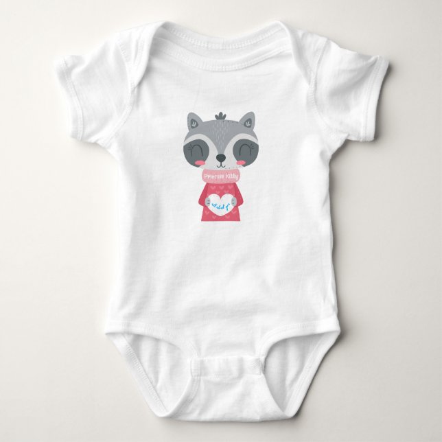 Princess Kitty Baby Jersey Bodysuit Strampler (Vorderseite)