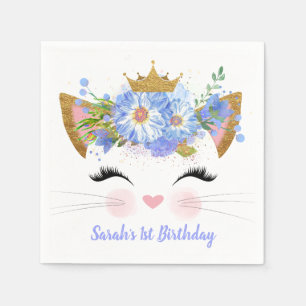 Princess Kitty Babys erste Geburtstags-Papier-Serv Serviette
