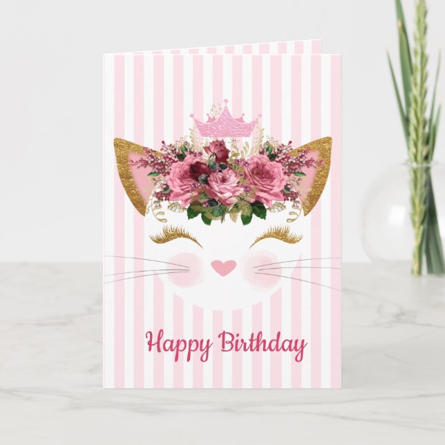 Princess Kitty Birthday Card Karte (Vorderseite)