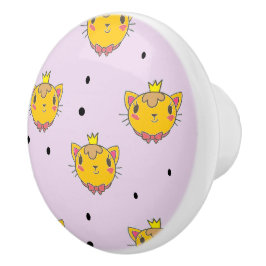 Princess Kitty Cat auf lila Keramikknauf